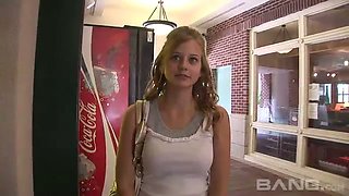 Staci is a cute teen and she likes to flaunt her tits in public places