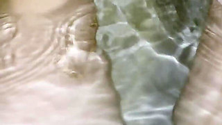 Fingering My Pussy and Exhibiting My Feet at the Bathtub