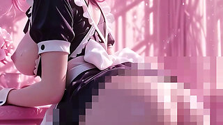 Horny Pink Hair Maid Gets Her Tight Pussy Filled With Thick Cum in Pink Room - Messy Creampie