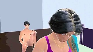 Horny Step Sister's First Time with Sabita Bhabi - Big Dick Indian Desi Sex