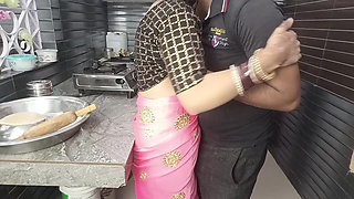Hot Desi Beauty Full Bhabhi Enjoying Sex in Kitchen.