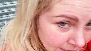 Kiity Queen Teasing and Showing off in the Warehouse. Blond Mature MILF
