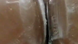 Wasshing my big bubble butt at shower in the bathroom