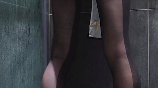 (Femboy)Hentai nun cosplay with black pantyhose high heel