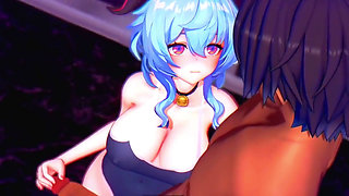 Genshin Impact - Ganyu's Sloppy Blowjob and Squirting Orgasm - 3D Hentai Animations