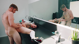 Maiden with Big Tits Fucked in the Bathroom