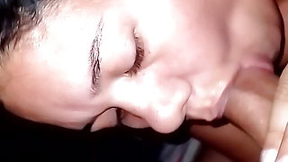 Wife giving a homemade blowjob with delicious deep throat