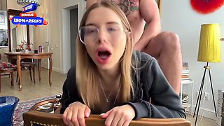 Rough Anal Sex For A Hot Stepsis. Torn Jeans And Tight Asshole