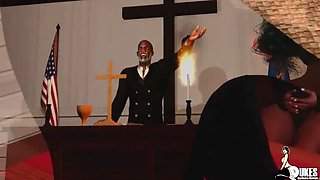 Uncensored Hardcore: Big Booty Granny Catches Black Pastor Fucking After Church