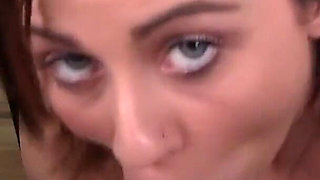 Hot redhead 19 year old teen Mae Lynn Myers POV blowjob swallow