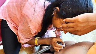 Village college girl Permi_Pooja stops a man's bike on her way home from school as it starts to rain