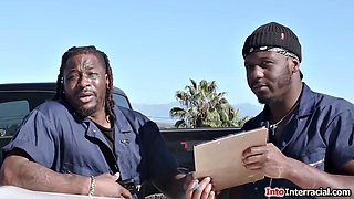 Jennifer Whites Massive Tits Overwhelm Rob Piper as He Ignores Her Car to Pound Her Pussy in