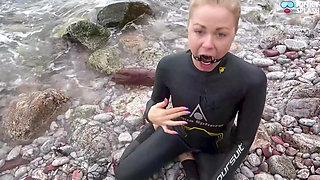 Neoprene Kink Wet and Gagged in the Sea
