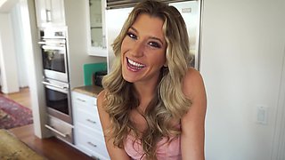 Addison Vodka takes on a girthy BBC in the kitchen