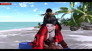 Megabyte Goddess with Bigtits - 3D Animation