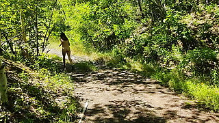 I went for a walk without panties, daring to undress and run naked. It was exhilarating and risky!