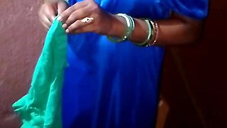 Indian Bhabhi First Time in Nighty Dress I Get Naked and Show My Boobs and Pussy