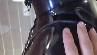 Mz20 - the Girl in Latex Clothing Locked in a Glass Room