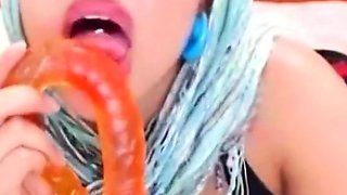 Arab Girl Pleasures Herself with Dildo on Webcam