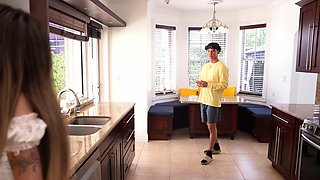 Small tits Daisy Fox fucks her stepbro
