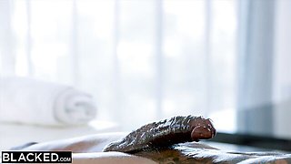 Samantha Saint and Jason Luv's oil movie by Blacked.Com