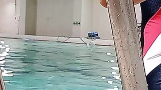 Japanese MILF by the Poolside