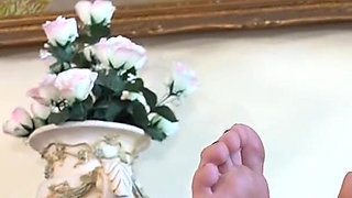 Hot Blonde Chick Licking and Playing with Some Sexy Feet