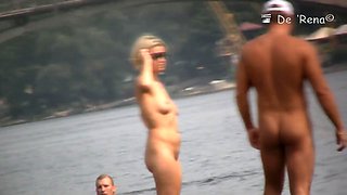 Mature women completely naked sunbathing on the beach