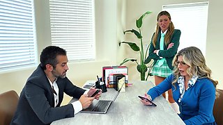 Cory Chase calls an office meeting and turns it into a threesome