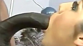 Latina Slut Eats a Huge Black Monster Cock