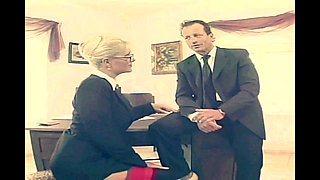 Sexy Blonde Secretary Fucked in the Office by Boss in a Vintage Porn