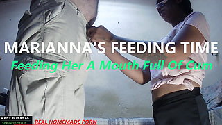 Marianna's Feeding Time - Feeding Her a Mouth Full of Cum