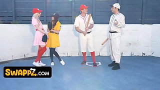 Horny teens only want to play ball if they're using their step-dads' nuts