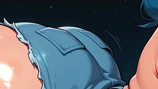 Blue Hair Ai Fanart Police Officer