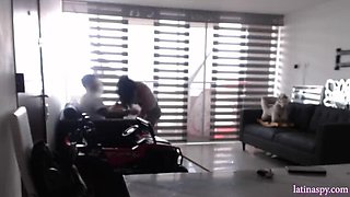Big Busty Latina MILF Cleaner Jerks Off Huge Natural Tits - Homemade Part 3