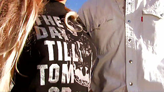 Hot outdoor fuck on the beach for a brunette fucked doggystyle