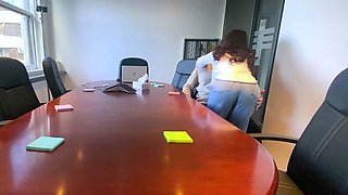 Caught getting a blowjob by the office slut secretary