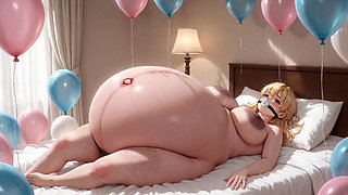 Gagged Pregnant Woman with Giant Belly - Tied up & Extremely Aroused