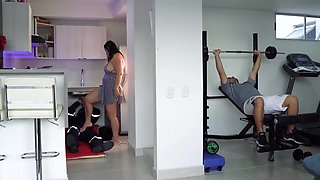 I Fuck A Stranger In The Kitchen While My Husband Is Training In The Next Room+he Doesnt Realize It