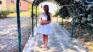 Old man and hot brunette bathroom hardcore