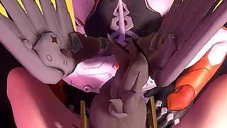 Mercy Sucks Dick on Her Knees in POV Overwatch Parody