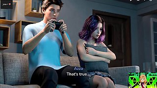 3d animated beauties in striptease, pole dance  oral action