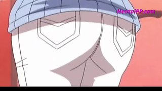 Uncensored Hentai: Voluptuous MILF Steamy Elevator Sex After Breakdown