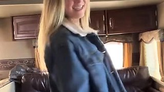 Perfect blonde babe in solo masturbation