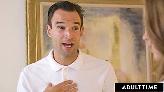 Big Natural Tits Lena Paul Gets Oil Massage From Ex Boyfriend's Big Dick - Rough Missionary Pounding & Cum on Bush