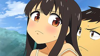 Bus Stop's Groping with a Hot Busty Schoolgirl - Hentai