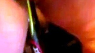BBW Plays With a Bat Sex Toy on Webcam