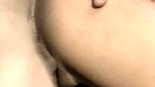 Brunette gives mass blowjob outdoors