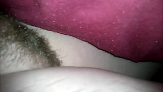 The wifes hairy pussy while she was sleeping