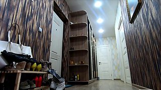 Naked Russian Blonde Surprises Delivery Guys
